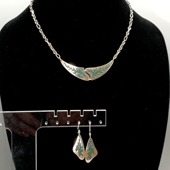 975 Silver & Malachite Set - Picture 2 of 8